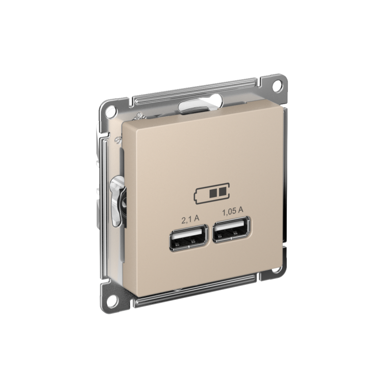 Розетка USB AtlasDesign тип A+A 5В/2.1А 2х5В/1.05А механизм песочн. SE ATN001233