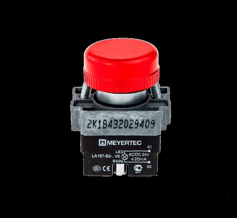 Лампа сигнальная в сборе 24В AC/DC мет. MTB2-BV614 красн. ОВЕН 43346