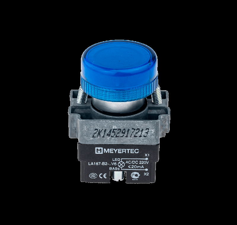 Лампа сигнальная в сборе 220В AC/DC мет. MTB2-BV636 син. ОВЕН 43358