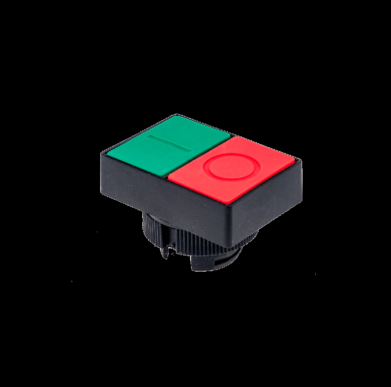 Головка двойной кнопки красн./зел. плоский толкатель пласт. MTB2-EL83 ОВЕН 43236