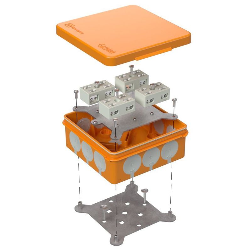 Коробка огнестойкая ОП двухкомпонентн. 60-0303-FR6.0-4-8-Р Е15-Е60 100х100х40 Промрукав 60-0303-FR6.0-4-8-Р