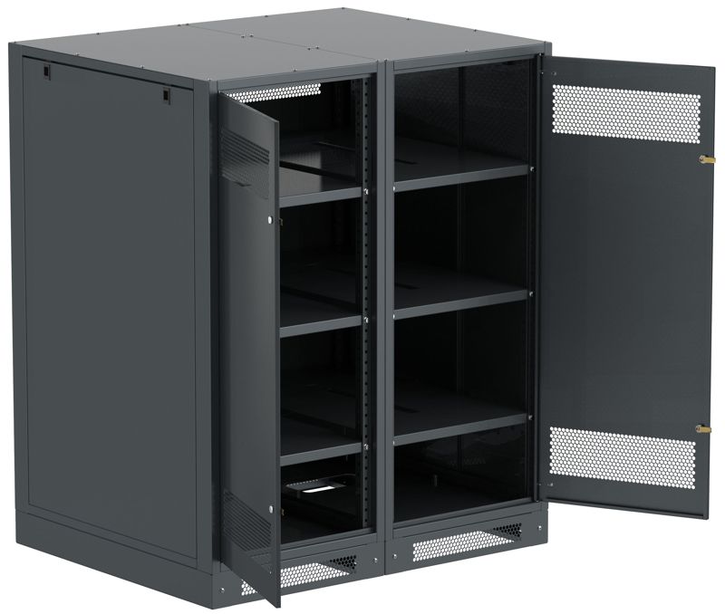 Шкаф LINEA B (пустой) 1450х1200мм дверь двустворч. метал. черн. ITK LB05-14H29-2M