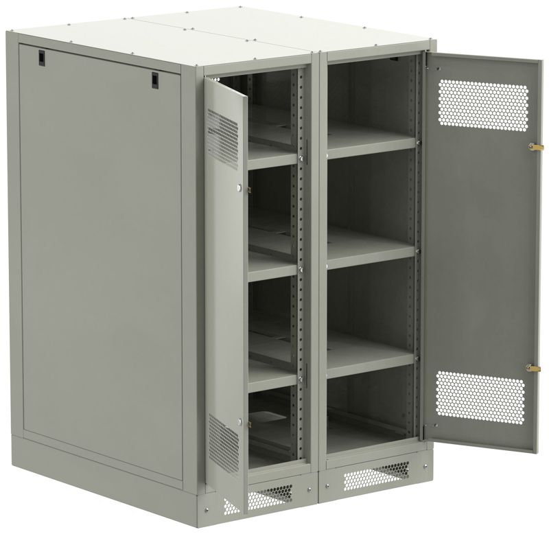 Шкаф LINEA B (пустой) 1350х900мм дверь двустворч. метал. сер. ITK LB35-13H99-2M