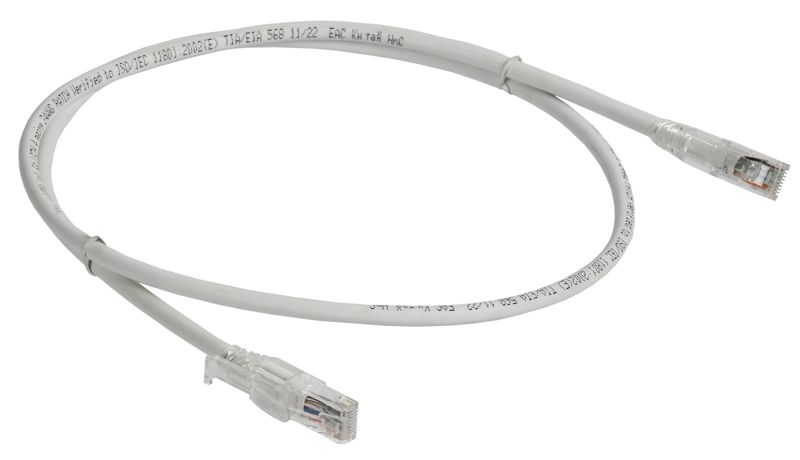 Патч-корд кат.6A UTP 2м standart лент. замок бел. ITK PC08-C6AUL-2M-SC-RL