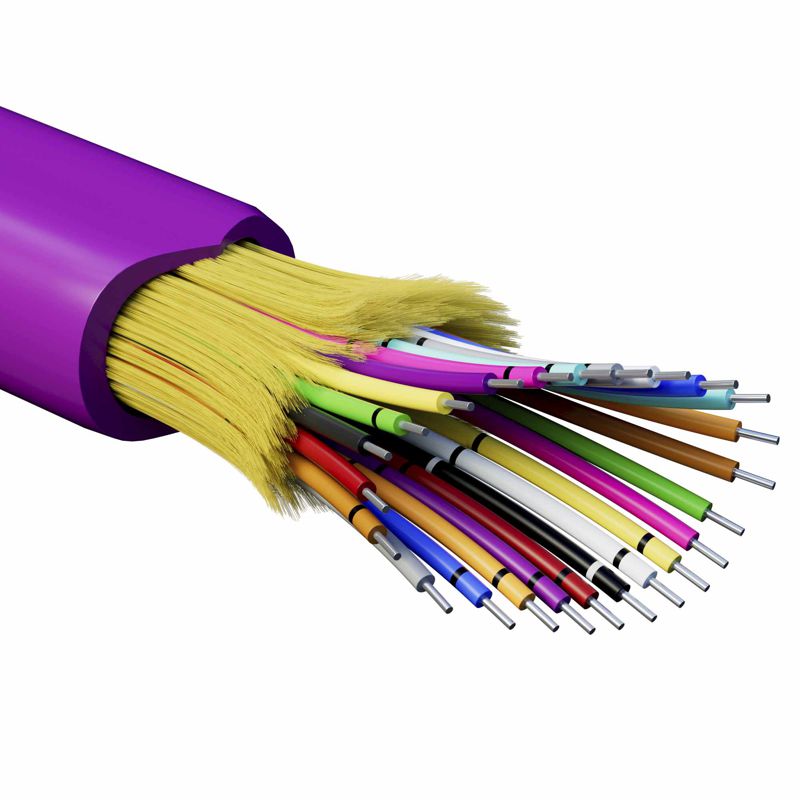 Кабель волоконно-оптический распределительный арамидные упрочняющие нити для внутренней прокладки нг(А)-HF 24 ОВ категорияOM4 (G.651.1) плотный буфер 0.4кН барабан 2000м DKC RNDT4C24MG01