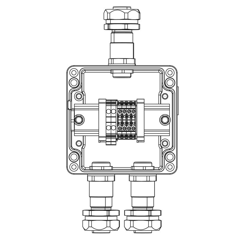 Коробка клеммная взрывозащ. TBE-A-12-(2xCBC.2-2xCBC.2(i)-2xTEO.2)-2xKAEPM2MHK-20(A)-1xKAEPM2MHK-20(C)1Ex e IIC Т5Gb / Ex tb IIIC T95град.C Db IP66 алюм. DKC 1201.121.22.11C