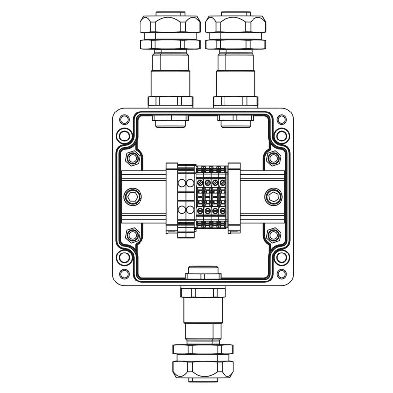 Коробка клеммная взрывозащ. TBE-P-03-(2xCBC.2-2xCBC.2(i)-2xTEO.2)-2xKAEPM2MHK-20(A)-1xKAEPM2MHK-20(C)1Ex e IICТ5 Gb / Ex tb IIIC T95град.C Db IP66 полиэстер DKC 1231.031.22.11C