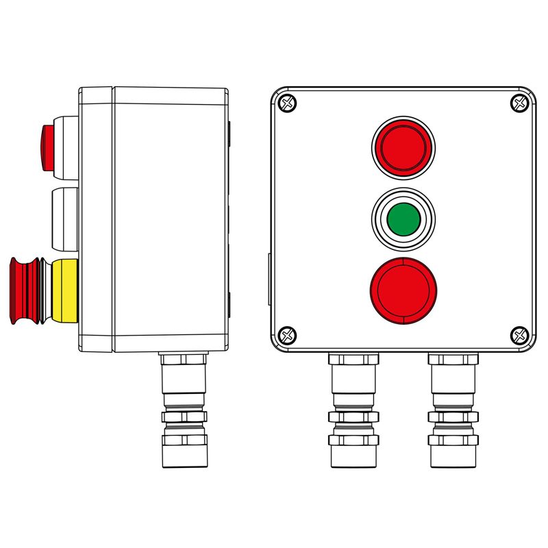 Пост управления взрывозащ. из алюм. CPE-A-17-(1xLR(220)-1xP1G(11)-1xP3E(11))-2xKA2MHK(C)1Ex d e IIC Т5 Gb / Ex tb IIICT95град.C Db IP66 DKC 2201.171.22.11J