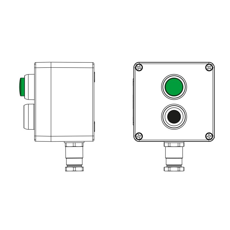 Пост управления взрывозащ. из полиэстера CPE-P-03-(1xP1B(11)-1xLG(250))-1xKH2MHK(C)1Ex d e IIC Т5 Gb / Ex tb IIIC T95град.C DbIP66/КЗ DKC 2231.031.22.121E