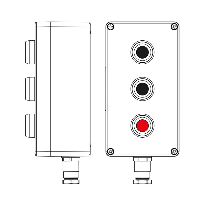 Пост управления взрывозащ. из полиэстера CPE-P-04-(2xP1B(11)-1xP1R(11))-1xKH2MHK(C)1Ex d e IIC Т5 Gb / Ex tb IIIC T95град.C DbIP66/КЗ DKC 2231.041.22.120M