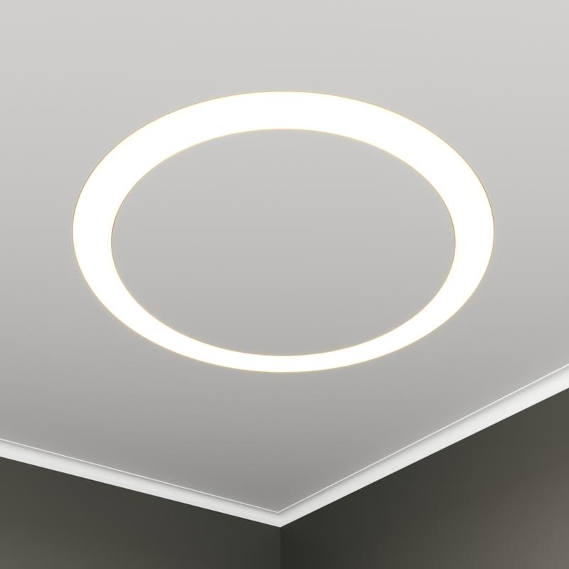 Светильник светодиодный RVE-LBX-HOLE-RING-546-VG 36Вт 4000К 546х546х110мм S80мм кольцо встраив. под шпаклевку бел. RVElektro RVE00003357