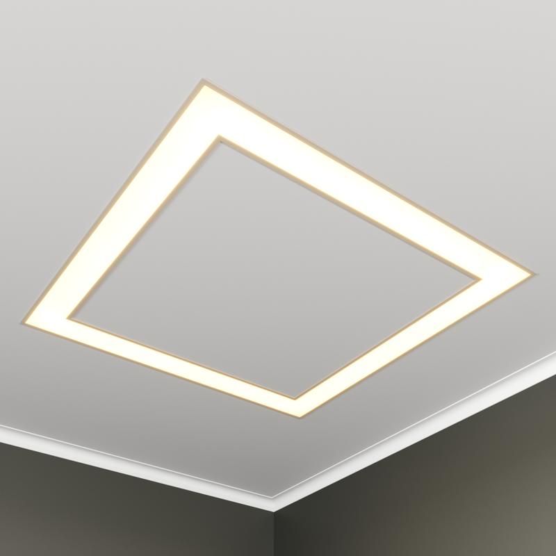 Светильник светодиодный RVE-LBX-HOLE-BOX-530-V 49Вт 4000К 530х530х100мм S80мм квадрат с отверст. встраив. бел. RVElektro RVE00002879