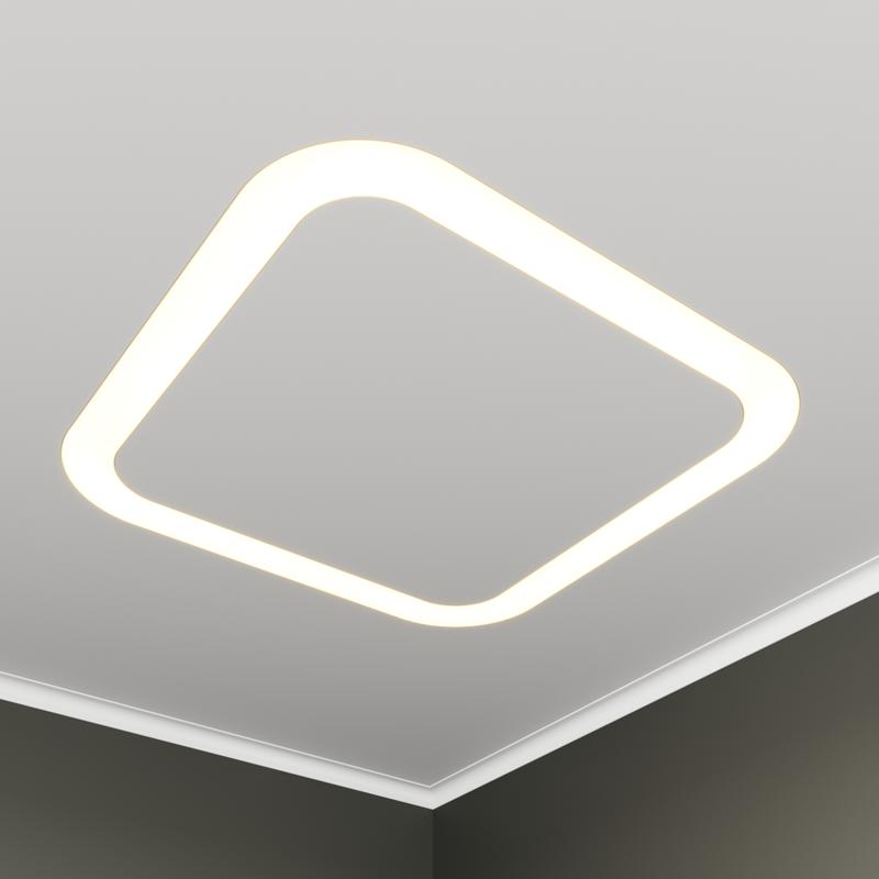 Светильник светодиодный RVE-LBX-HOLE-BOX-SOFT-646-VG 56Вт 4000К 646х646х110мм S80мм квадрат закругл. с отверст. встраив. под шпаклевку бел. RVElektro RVE00003427