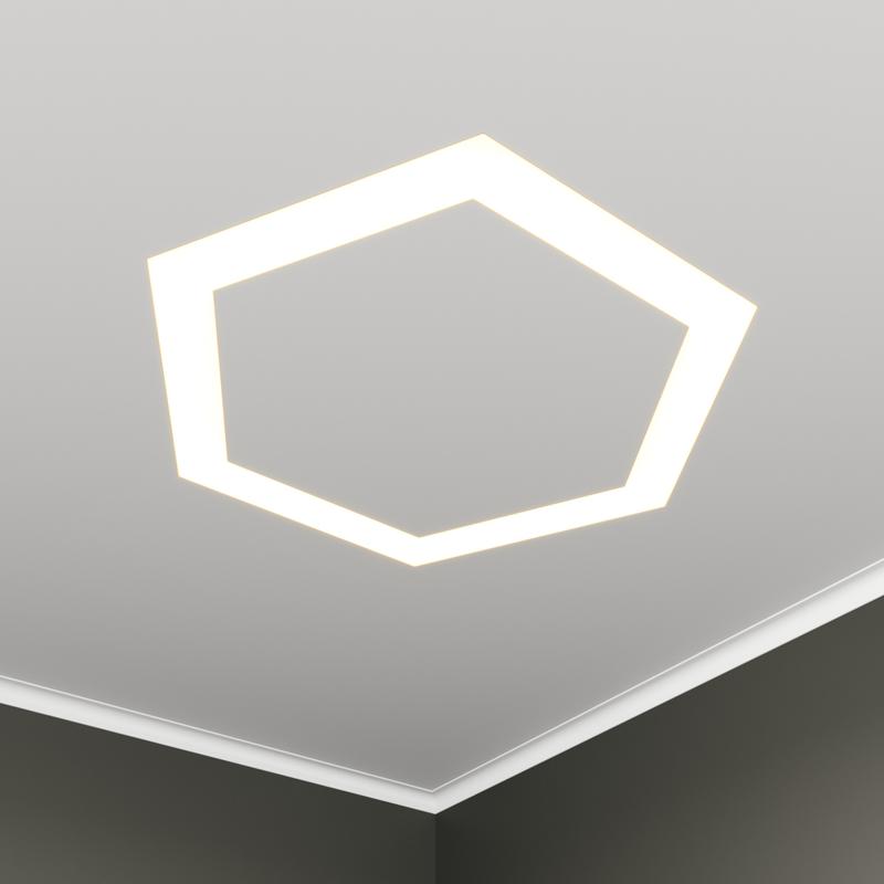 Светильник светодиодный RVE-LBX-HOLE-HEXA-1246-VG 90Вт 4000К 1246х1085х110мм S80мм шестиугольник с отверст. встраив. под шпаклевку бел. RVElektro RVE00003455