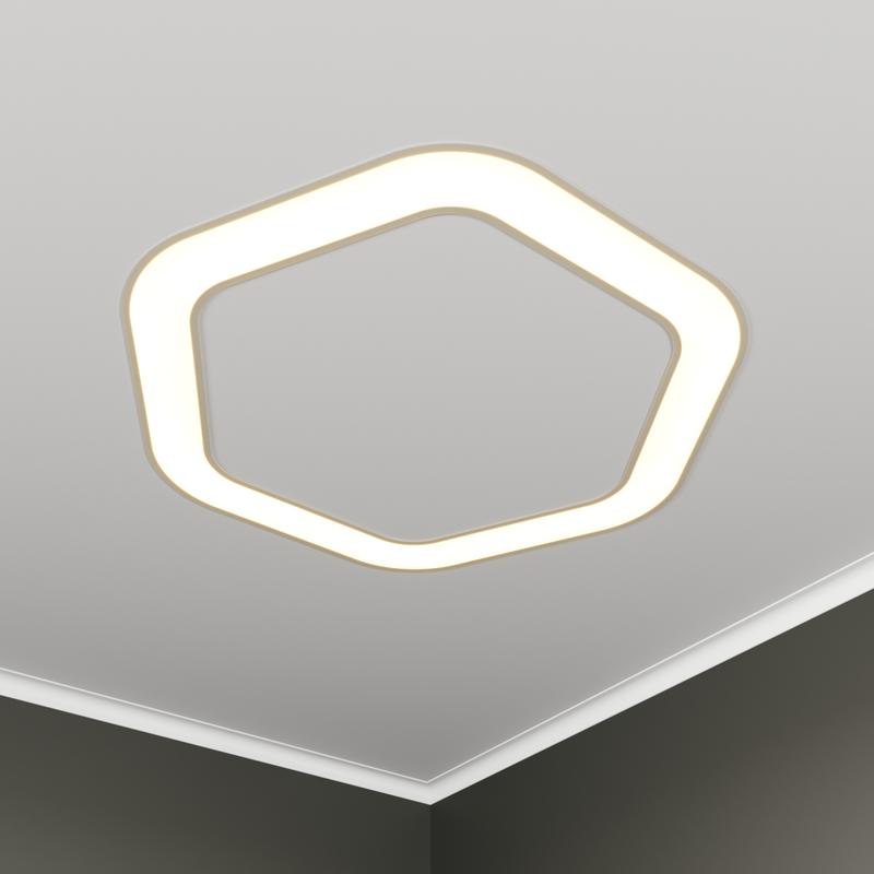 Светильник светодиодный RVE-LBX-HOLE-HEXA-SOFT-530-V 33Вт 4000К 530х490х100мм S80мм шестиугольник закругл. с отверст. встраив. бел. RVElektro RVE00002960