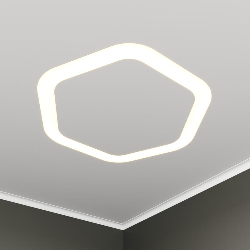 Светильник светодиодный RVE-LBX-HOLE-HEXA-SOFT-846-VG 59Вт 4000К 846х782х110мм S80мм шестиугольник закругл. с отверст. встраив. под шпаклевку бел. RVElektro RVE00003465