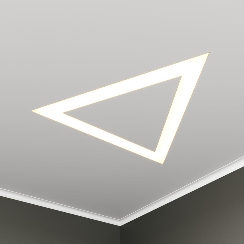 Светильник светодиодный RVE-LBX-HOLE-TRIO-546-VG 33Вт 4000К 546х479х110мм S80мм треугольник с отверст. встраив. под шпаклевку бел. RVElektro RVE00003485