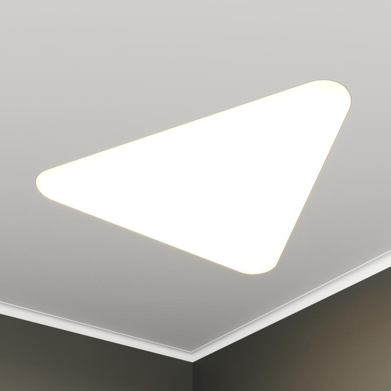 Светильник светодиодный RVE-LBX-TRIO-SOFT-446-VG 15Вт 4000К 446х402х110мм треугольник закругл. встраив. под шпаклевку бел. RVElektro RVE00003497