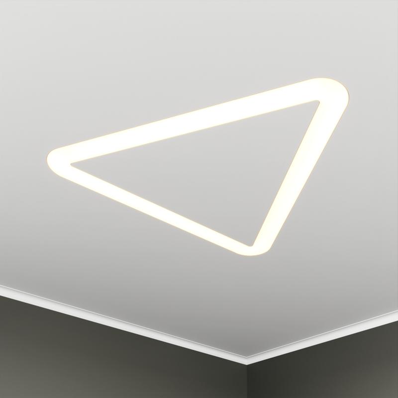 Светильник светодиодный RVE-LBX-HOLE-TRIO-SOFT-446-VG 26Вт 4000К 446х402х110мм S80мм треугольник закругл. с отверст. встраив. под шпаклевку бел. RVElektro RVE00003507