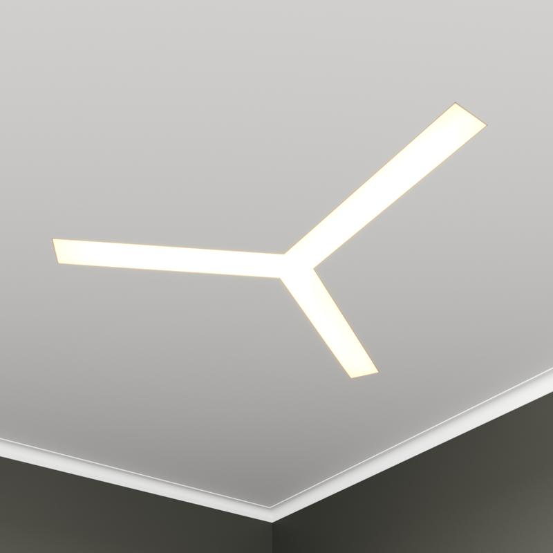 Светильник светодиодный RVE-LBX-TRINITY-446-VG 18Вт 4000К 446х392х110мм S80мм трехлучевой крест встраив. под шпаклевку бел. RVElektro RVE00003520