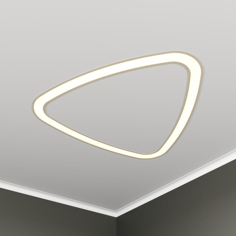 Светильник светодиодный RVE-LBX-HOLE-LITUS-730-V 52Вт 4000К 730х695х70мм S50мм треугольник рело закругл. с отверст. встраив. бел. RVElektro RVE00002946