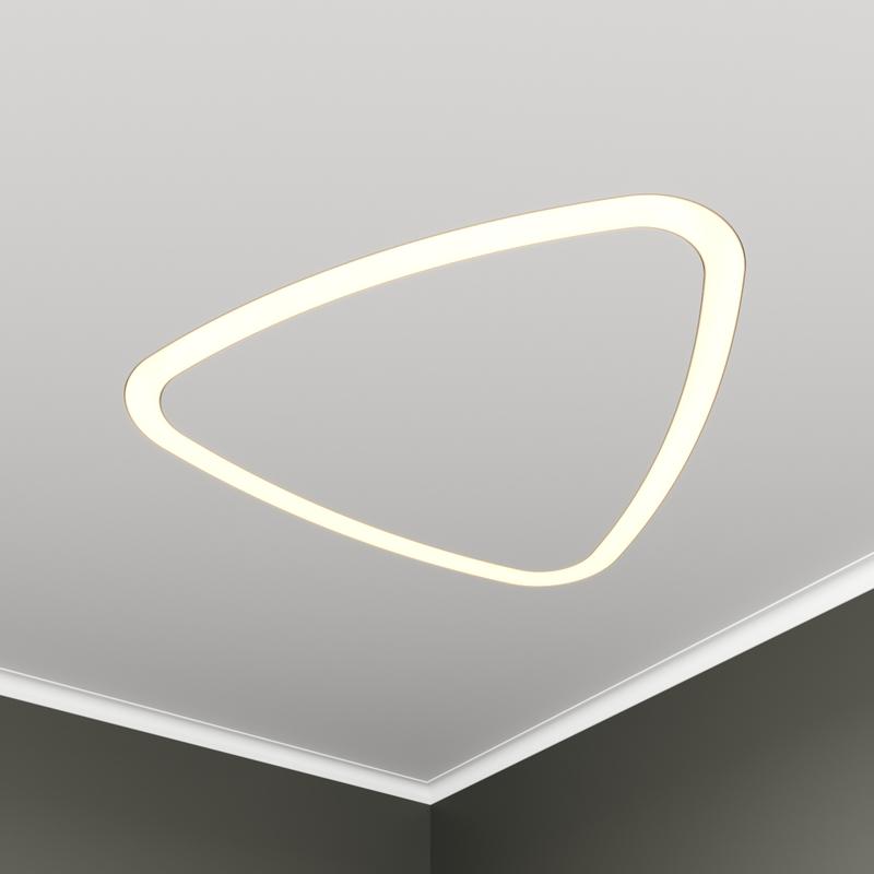 Светильник светодиодный RVE-LBX-HOLE-LITUS-1546-VG 121Вт 4000К 1546х1471х80мм S50мм треугольник рело закругл. с отверст. встраив. под шпаклевку бел. RVElektro RVE00003629