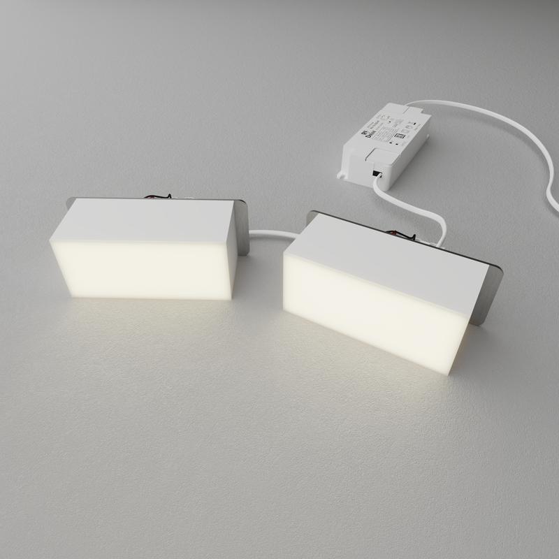 Светильник светодиодный RVE-LBX-PLAZA-5010010-1-GR прямоугольник грильято 1шт 40х90х40мм 8Вт встраиваемый 4000К бел. RVElektro RVE00003218