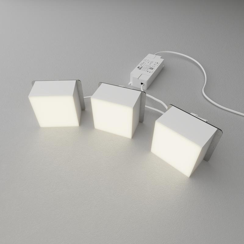 Светильник светодиодный RVE-LBX-PLAZA-7510-3-GR квадрат грильято 3шт 65х65х40мм 14Вт встраиваемый 4000К бел. RVElektro RVE00003224