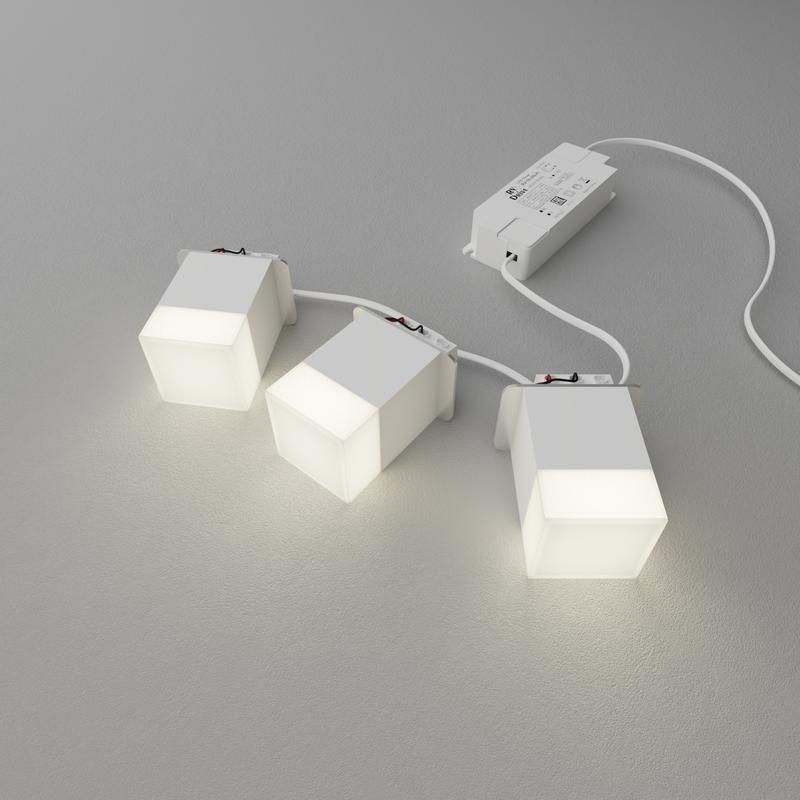 Светильник светодиодный RVE-LBX-LUMO20-PLAZA5010-3-GR квадрат грильято 3шт 40х40х60мм 8Вт встраиваемый 4000К бел. RVElektro RVE00003238