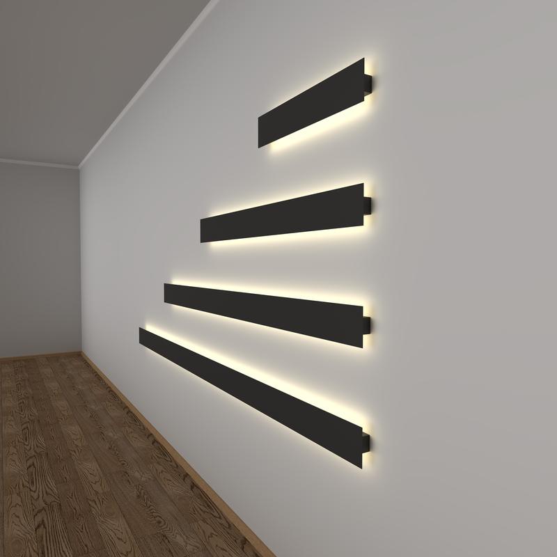 Светильник светодиодный RVE-PLS-MIKA-2000-N 2000х96х35 50Вт бра линейный накладной 4000К черн. RVElektro RVE00003318