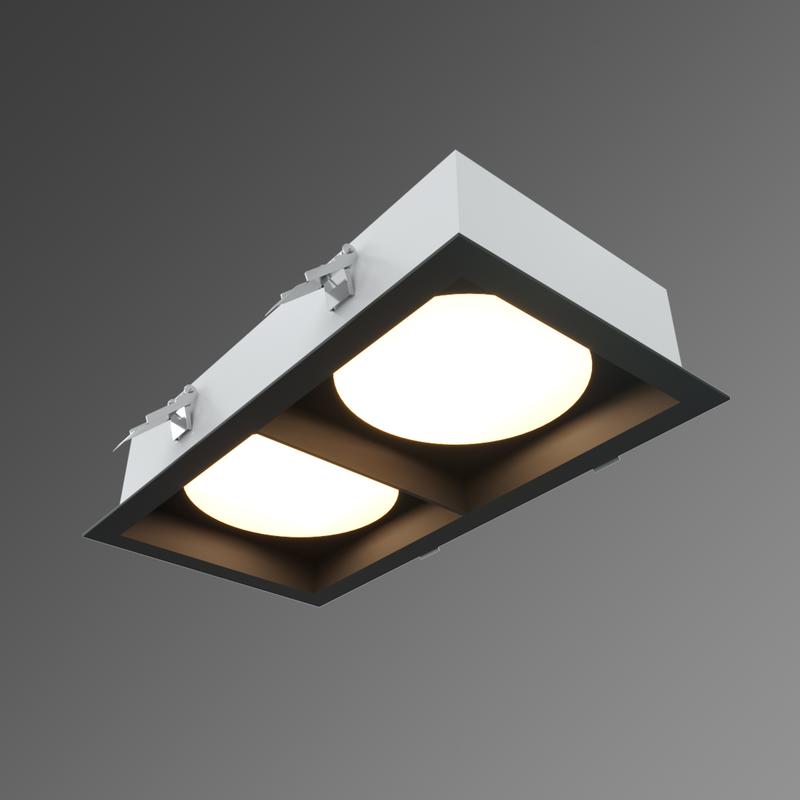 Светильник светодиодный RVE-LBX-SENSO-2X-190х365-V Карданник 190х365х67мм 18Вт встраиваемый 4000К бел. RVElektro RVE00003324