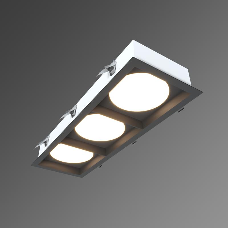 Светильник светодиодный RVE-LBX-SENSO-3X-190х540-V Карданник 190х540х67мм 26Вт встраиваемый 4000К бел. RVElektro RVE00003325