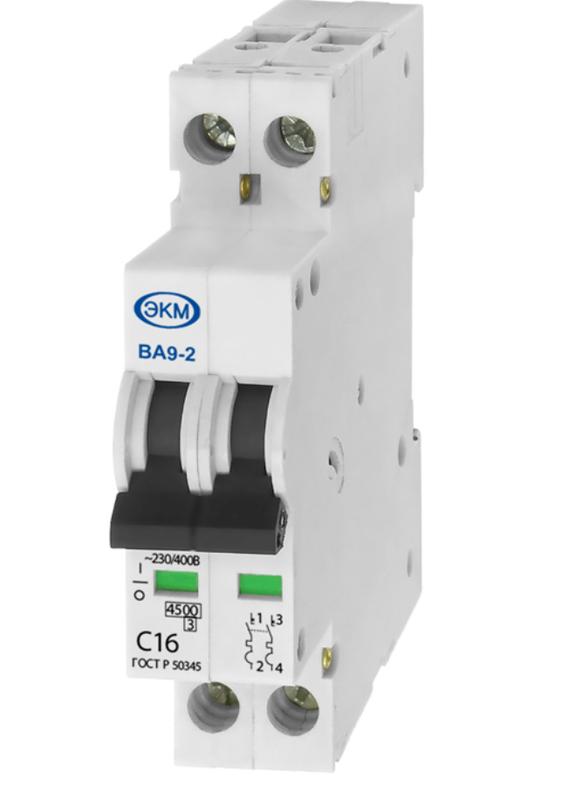 Выключатель автоматический ВА-9-2 C16 4.5кА ультратонкий корпус 18мм Меандр A8302-19910659