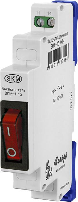 Выключатель модульный ВКМ-1 15А AC250В УХЛ4 красн. Меандр A8302-16933574