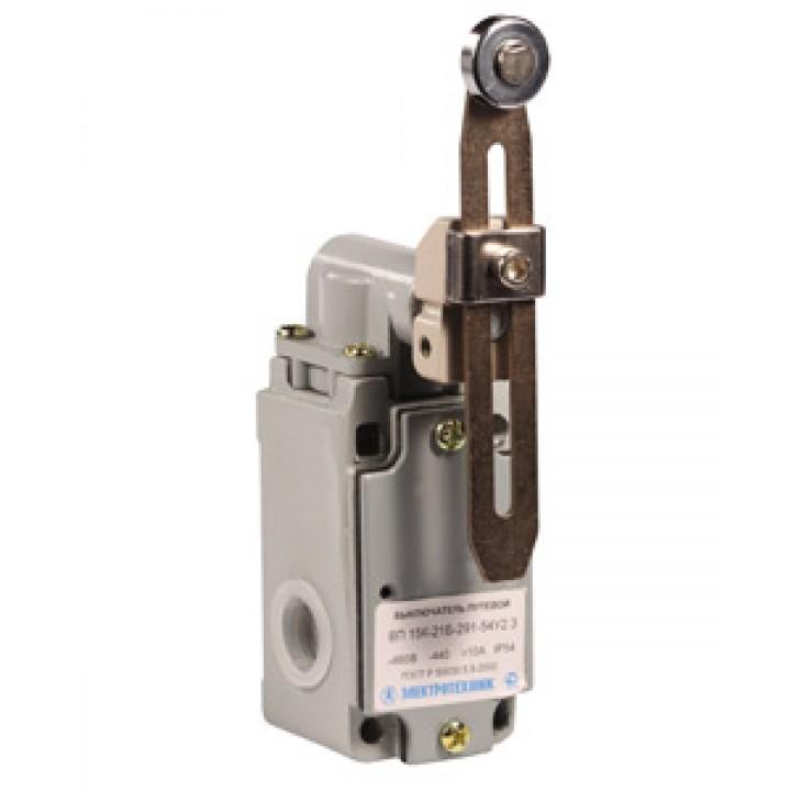 Выключатель путевой ВП-15К21Б291-54У2.8 1НО+1НЗ 10А IP54 рычаг с роликом регулир. по длине прямого действия A8014-T403170175