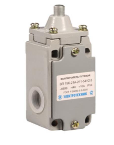 Выключатель путевой ВП-15К21В211-54У2.8 1НО+1НЗ 10А IP54 толкатель прямого действия A8014-80085138
