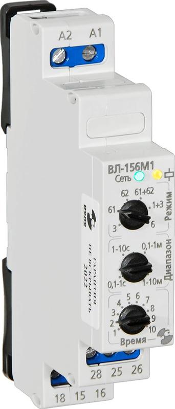 Реле времени ВЛ-156М1 УХЛ4 12-220В 50Гц/пост. 0.1с-10мин формирование импульсов при подаче/снятии питания ток контактов исполнит. реле 8А 2перекл. Реле и Автоматика A8223-34124585