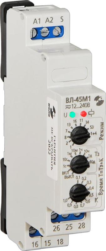 Реле времени ВЛ-45М1 УХЛ4 12-240В 50Гц/пост. 0.1с-10дней многофункциональное (10 функций) управляющий вход ток контактов исполнит. реле 8А 2перекл. Реле и Автоматика A8223-79689865