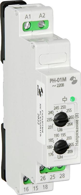 Реле контроля напряжения РН-01М 60В 50Гц контроль однофазной сети по верхнему и нижнему порогам срабатывание без выдержки времени ток контактов исполн. реле 8А 2п УХЛ4 Реле и Автоматика A8223-80108509