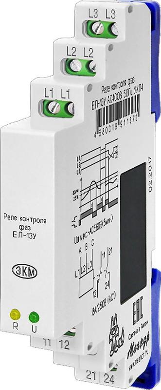 Реле контроля трехфазного напряжения ЕЛ-13У AC400В УХЛ2 (спец.) Меандр A8302-19911380