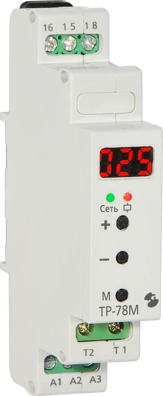 Реле температурное ТР-78М в компл. с датчиком ДТ кабель 2.5м -20...+10град.C 24В 50Гц/пост. 220В 50Гц индикация значения темп. управление обогревом водостоков макс. коммутируемый ток 16А 1п УХЛ4 Реле и Автоматика A8223-79683283