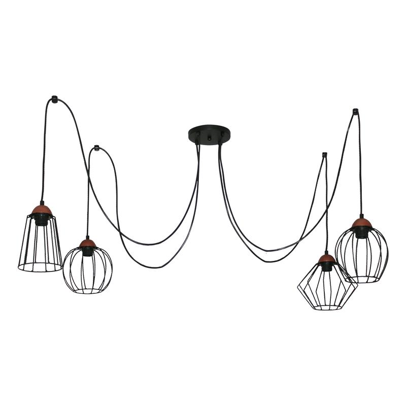 Светильник "Конти" 242 НСБ 01-4х60-110 Е27 (ИМ) подвесной медь черн. муар Элетех 1005405028