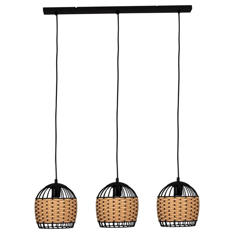 Светильник "Кантри" 231 НСБ 01-3х60-170 Е27 (ИМ) подвесной оплетенный черн. муар Элетех 1005405194