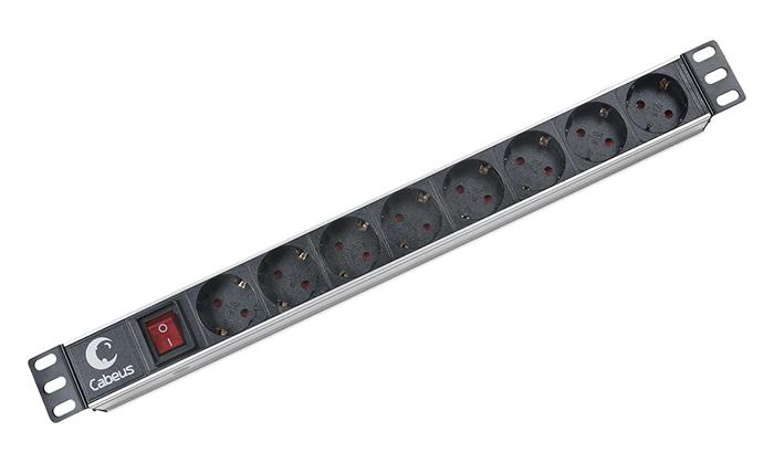 Блок евророзеток для 19дюйм шкафов 10А PDU-8P 8 розеток CABEUS 2402c