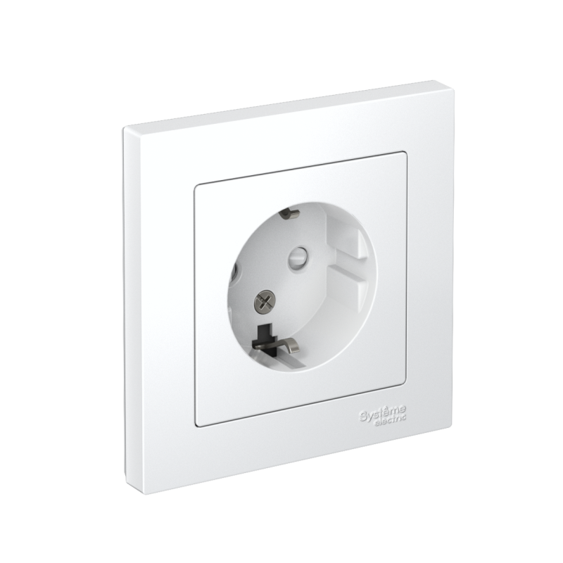 Розетка AtlasDesign с заземл. со шторками 16А в сборе лотос SE ATN001344