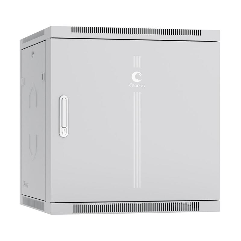 Шкаф телекоммуникационный настенный SH-05F-12U60/45m 19дюйм 12U 600х450х635мм дверь метал. сер. (RAL 7035) Cabeus 7107c
