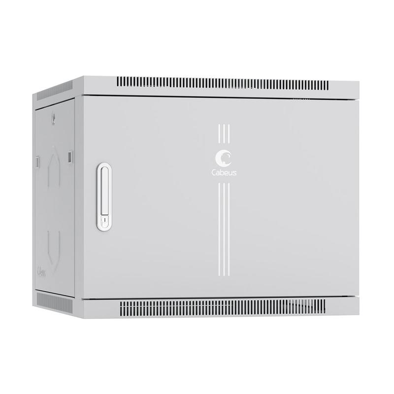 Шкаф телекоммуникационный настенный SH-05F-9U60/60m 19дюйм 9U 600х600х501мм дверь метал. сер. (RAL 7035) Cabeus 7106c