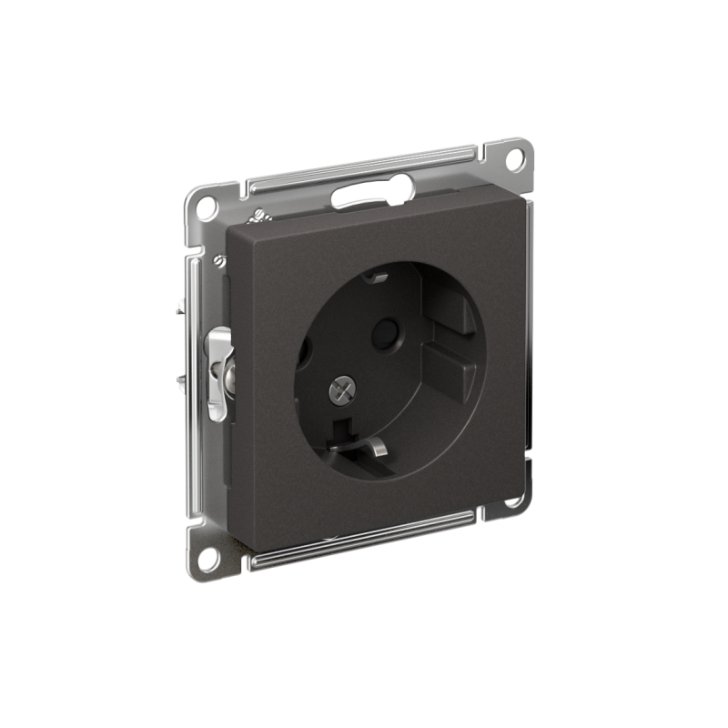 Розетка AtlasDesign 16А с заземл. защ. шторки механизм базальт SE ATN001445