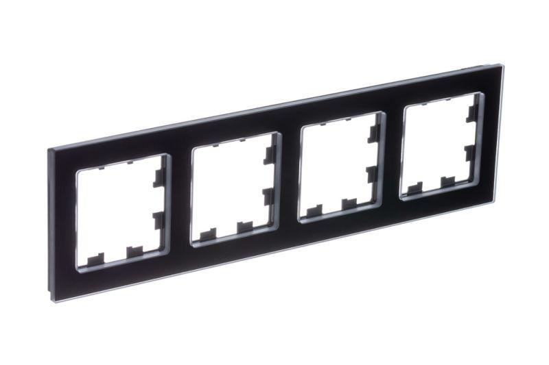 Рамка 4-м AtlasDesign Nature натур. стекло черн. SE ATN361004