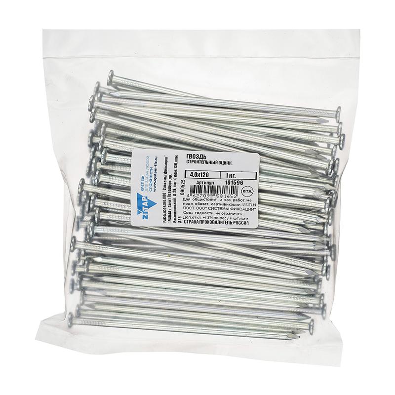 Гвоздь строительный 4х120 оцинк. (уп.1кг) Zitar 101596